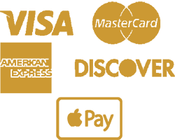 Payments accepted: VISA, MasterCard, American Express, Discover, Apple Pay, Debit